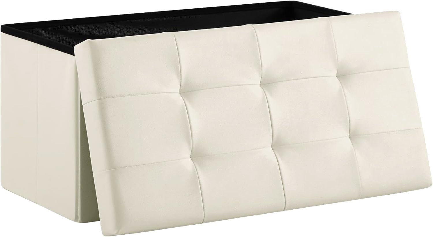 Zedelmaier Sitzbank mit Stauraum Sitzhocker faltbar belastbar bis 300 kg 76 x 38 x 38 cm(Beige) Bild 1