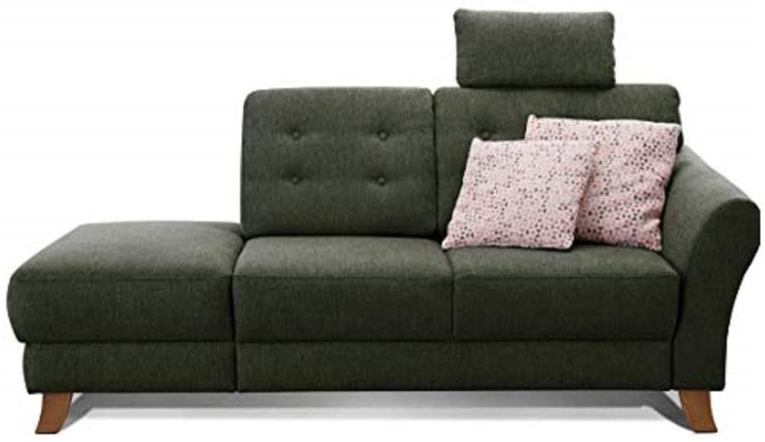 Cavadore Recamiere Trond mit Federkern / Modernes Sofa im Landhausstil mit Armteil rechts / Inkl. Kopfstütze und Rückenkissen / 194 x 89 x 92 / Flachgewebe grün Bild 1