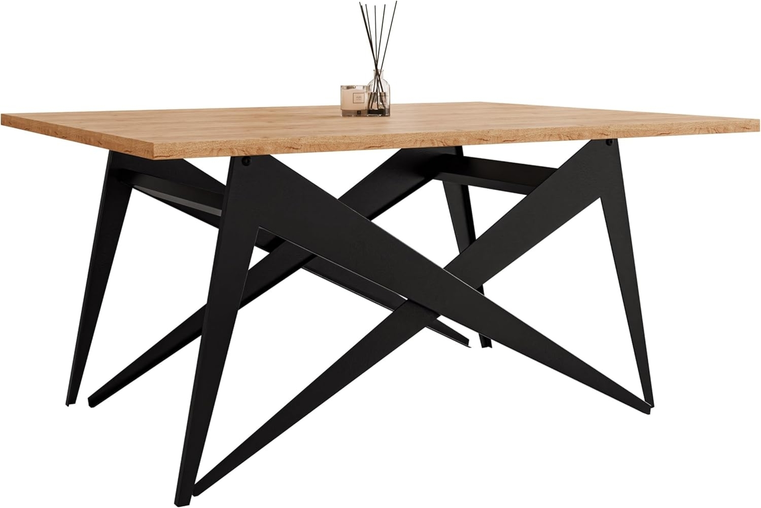 2-in-1 Couchtisch und Esstisch Xorkol (Farbe: Schwarz / Eiche Craft Gold) Bild 1