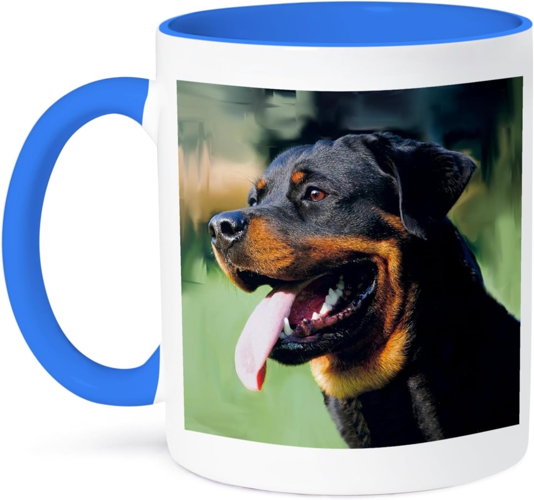 3dRose Rottweiler-Two Ton Blau Tasse, Keramik, Mehrfarbig, 10,2 x 7,62 x 9,52 cm Bild 1