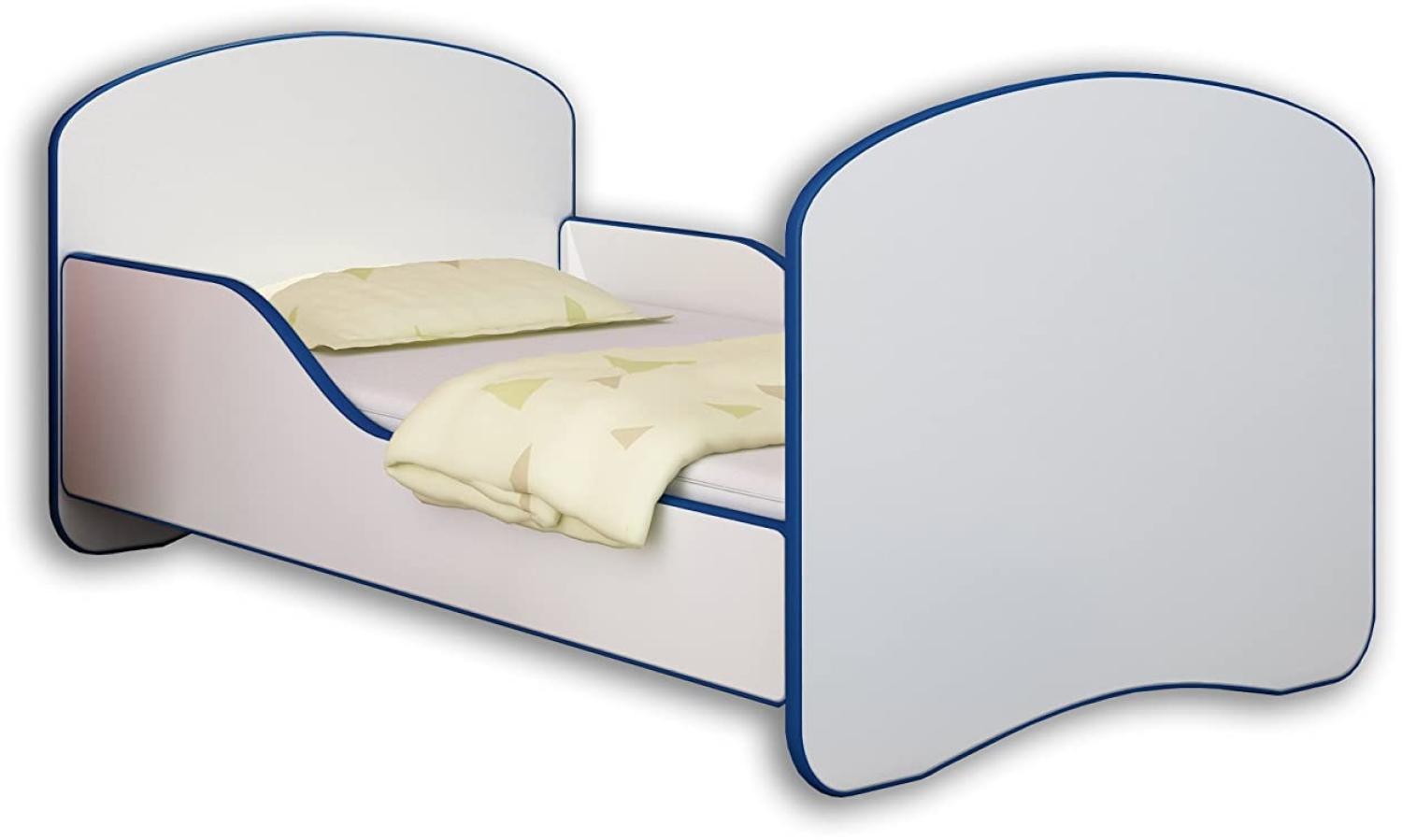 Jugendbett Kinderbett mit einer Schublade und Matratze Weiß ACMA I 140 160 180 (140x70 cm, Blau) Bild 1