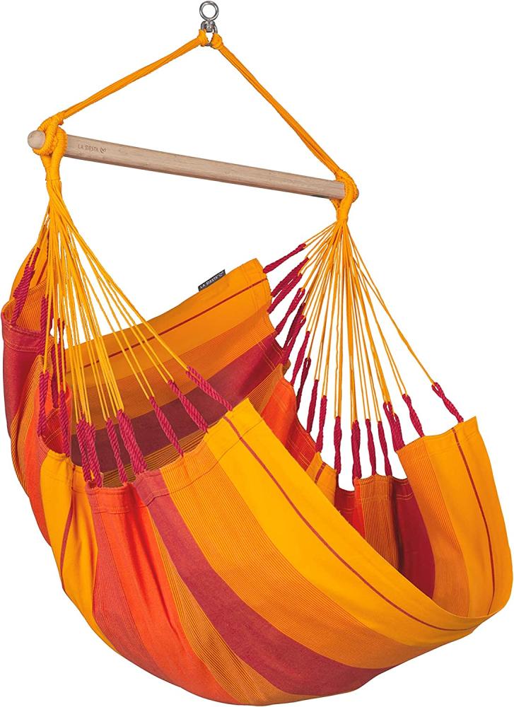 La Siesta Hängesessel HABANA Basic volcano orange Lounger aus Bio-Baumwolle Hängematte Hängestuhl Bild 1