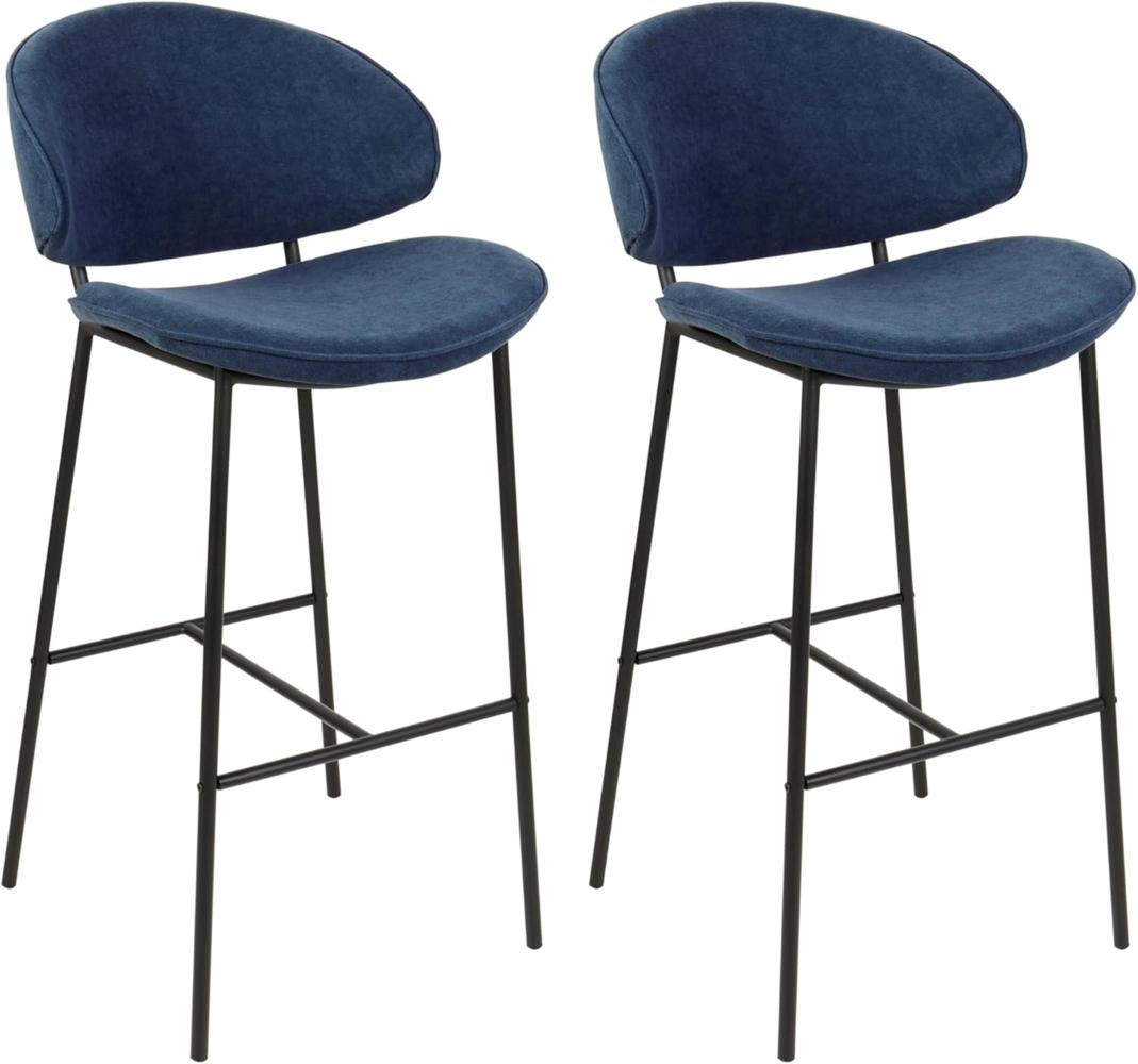 Set mit 2 Barstühlen KIANA Marineblau Bild 1
