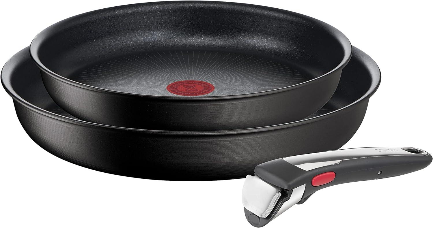 Tefal L39591 Ingenio Unlimited | stapelbar | Antihaftversiegelung | induktionsgeeignet | Thermo-Signal Temperaturanzeiger | Schwarz | 3-teiliges Set Bild 1