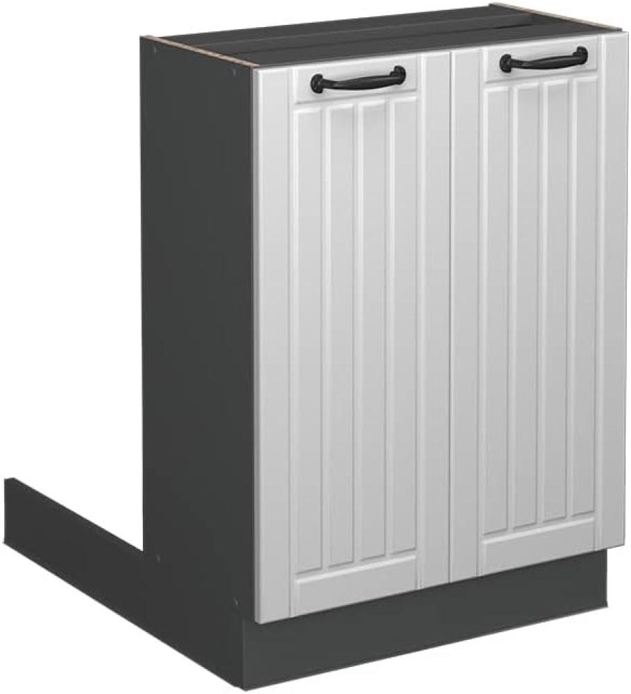 Vicco Küchenschrank Küchenmöbel Fame-Line Landhaus Küche Einbauküche Küchenzeile Blende Unterschrank Hochschrank Hängeschrank (Anthrazit-Weiß, Regalinselunterschrank 60 cm) Bild 1