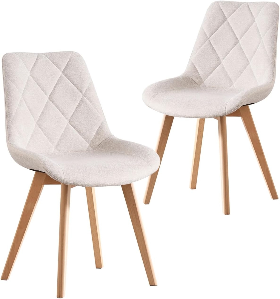 B&D home 4-Fußstuhl TANIA (2er Set, 2 St), Polster, Sitzschale, Holzbeine Bild 1