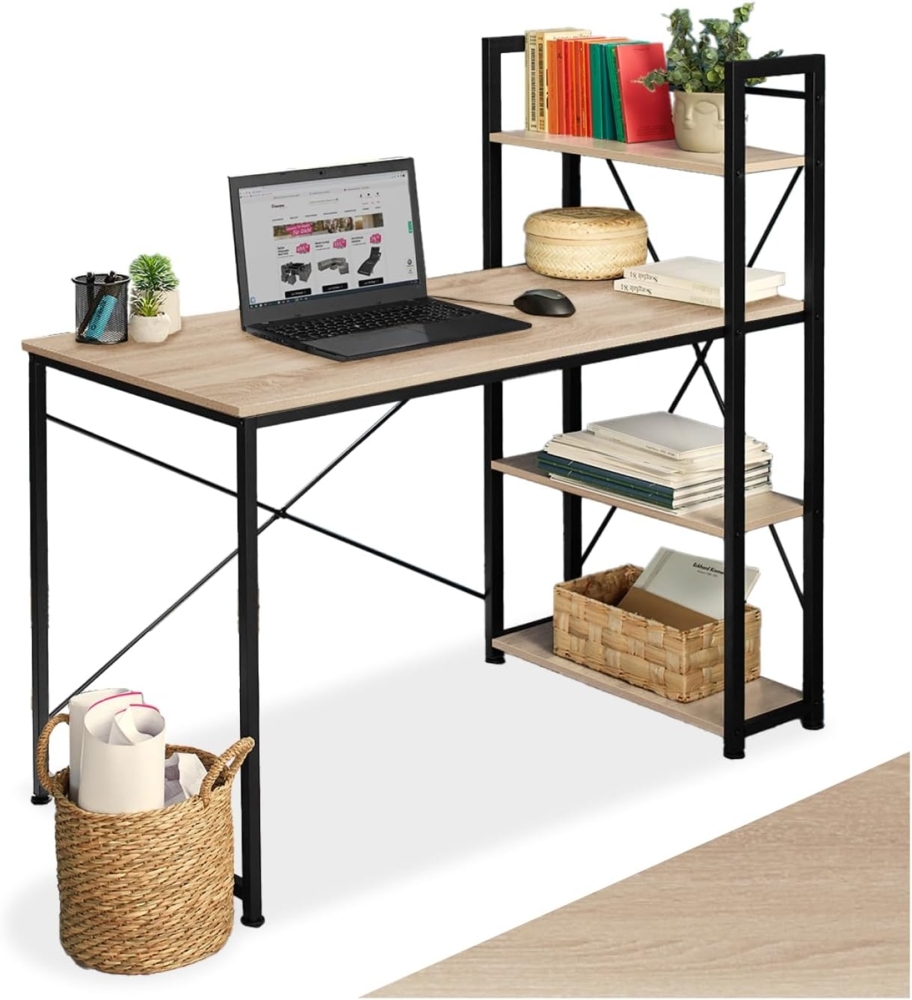 tectake Schreibtisch Computer-Schreibtisch (1-St, 1 tlg), Markanter Computer-Schreibtisch im typischen Industrial Style Bild 1