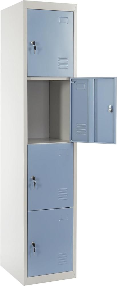 Schließfach Boston T163, Schließfachschrank Wertfachschrank Spind, Metall 180x38x45cm ~ blau Bild 1