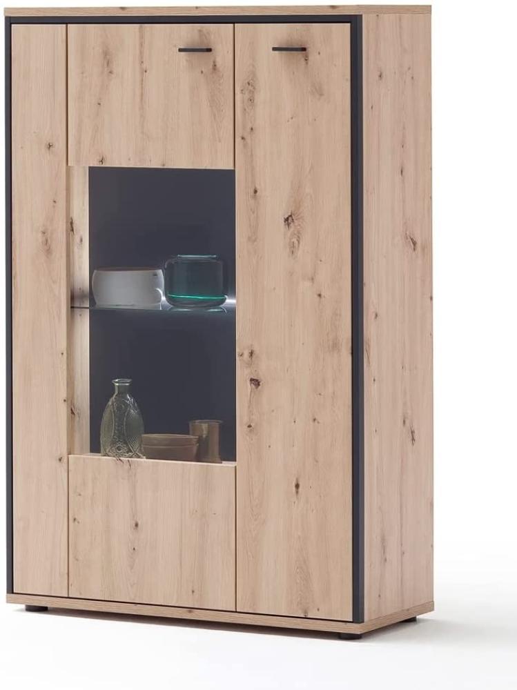 Kombi-Highboard Mendoza 5 Balkeneiche 93 x 142 x 38 cm Schrank Wohnzimmer ohne Beleuchtung Bild 1