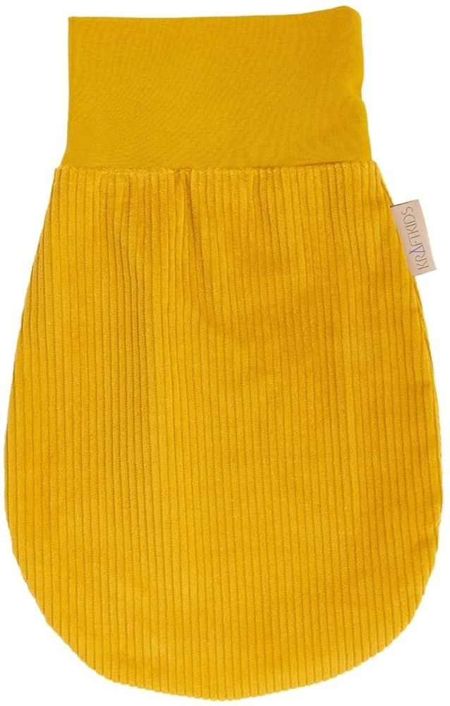 KraftKids Strampelsack Cord Breitcord Gelb Mustard für den Frühling/Sommer aus Musselin Baumwolle in zwei Größen erhältlich Bild 1