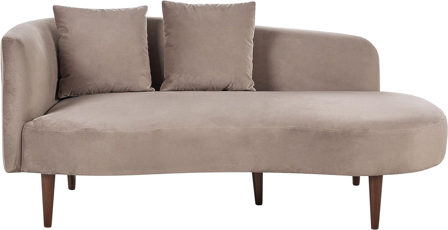 Chaiselongue Samtstoff taupe linksseitig CHAUMONT Bild 1