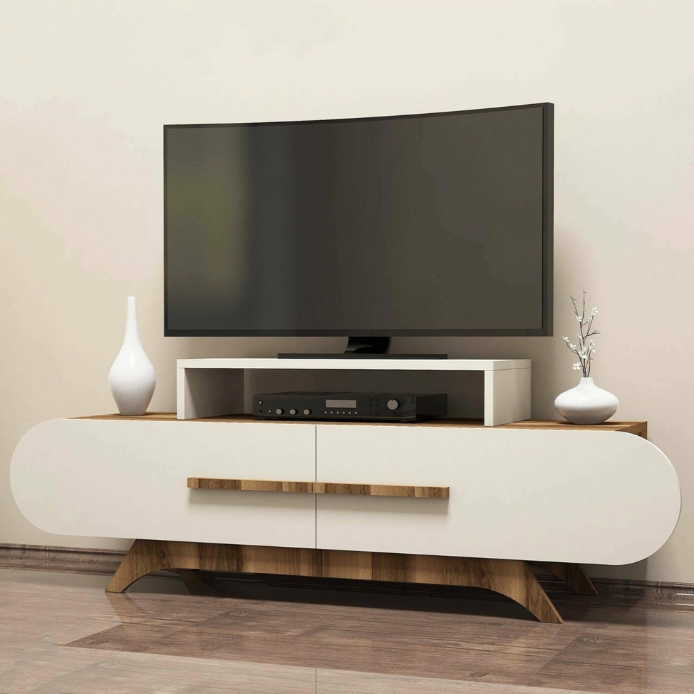 Dmora TV-Möbel Praesepem 145 x 36,8 x 49,8 cm Braun, 1 Ablage Bild 1