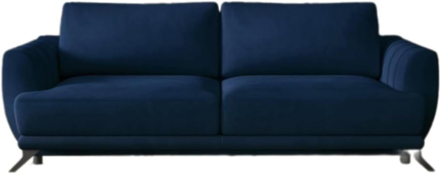 Designer Sofa Megan mit Schlaffunktion und Stauraum Blau Bild 1