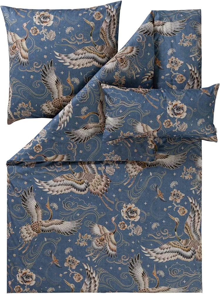 Estella Mako Satin Bettwäsche Kalani taube 200x200 2 x 80 x 80/40x80 cm 5-tlg Bild 1