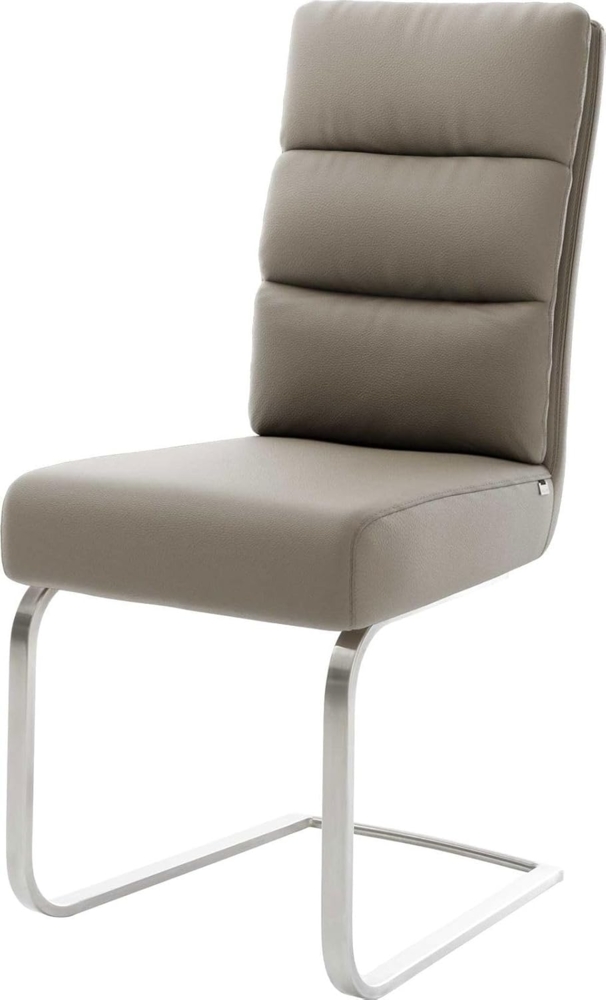 Freischwinger Pela-Flex Echt-Leder Schlamm Freischwinger flach Edelstahl Taschenfederkern Bild 1