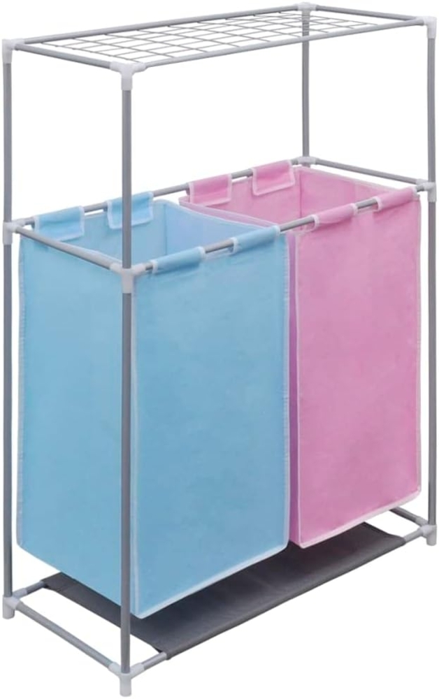 2-Kammer-Wäschekorb mit Trockengestell 242059 Bild 1