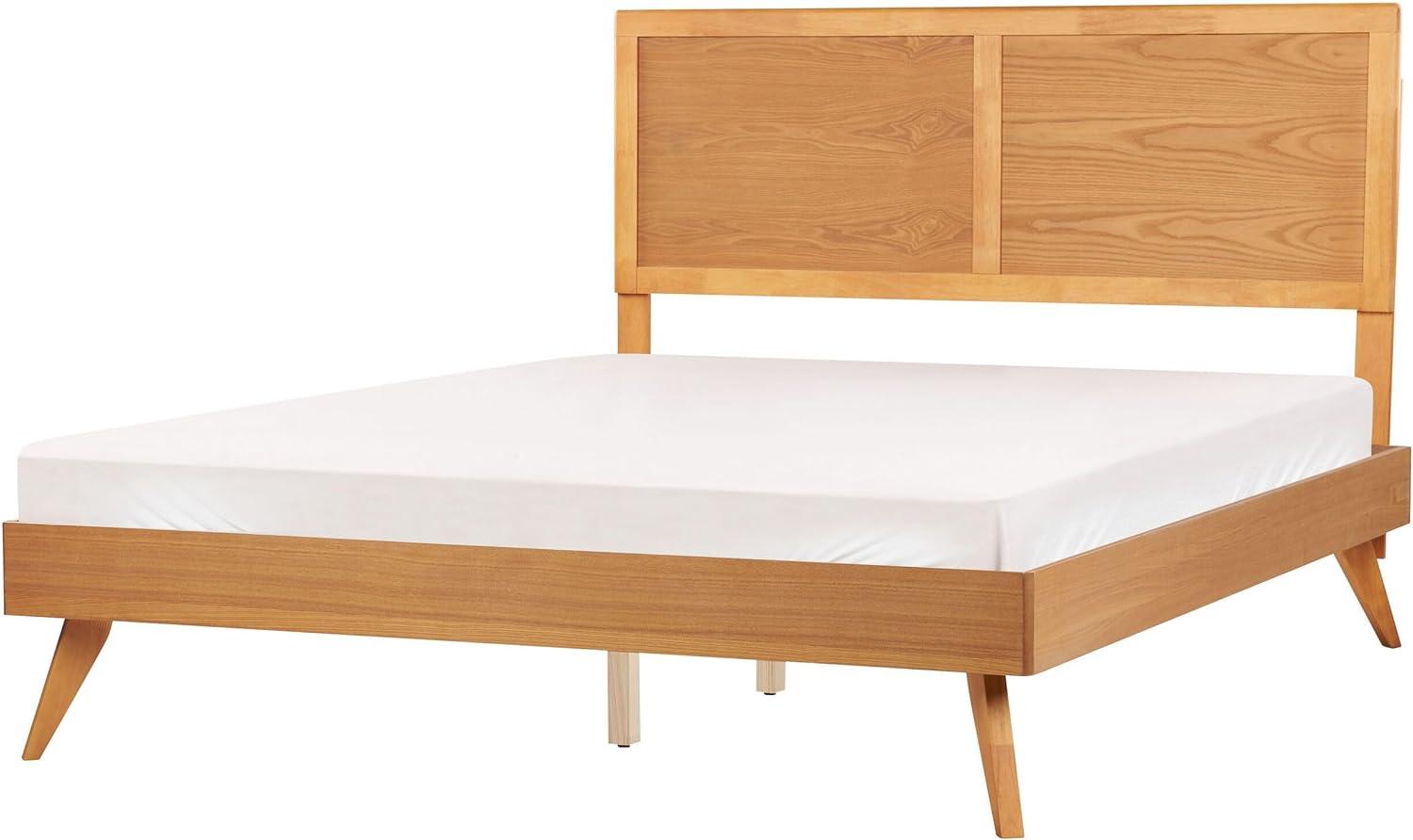 Bett heller Holzfarbton Lattenrost 160 x 200 cm ISTRES Bild 1