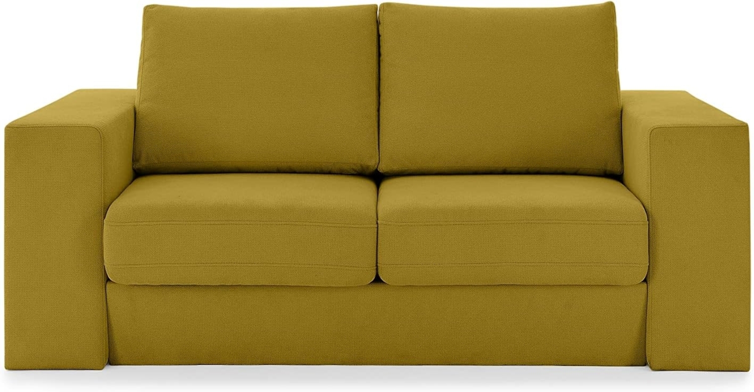 LOOKS by Wolfgang Joop Looks V-2 Designer Sofa mit Hockern und Regal, 2 Sitzer Couch, Funktionssofa, gelb, Sitzbreite 140 cm Bild 1