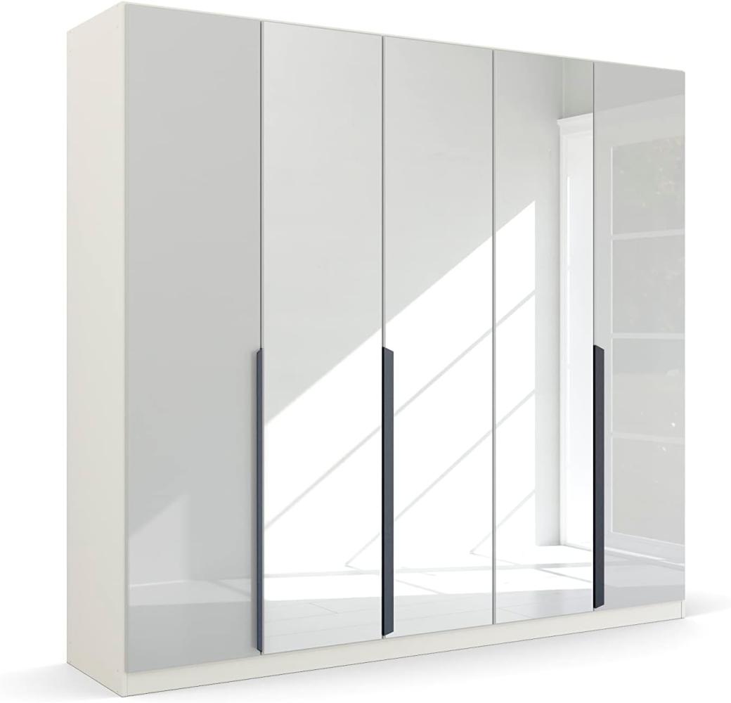 Kleiderschrank Drehtürenschrank Modern | 5-türig | mit Spiegeltüren | glasweiß / alpinweiß | 226x210 Bild 1