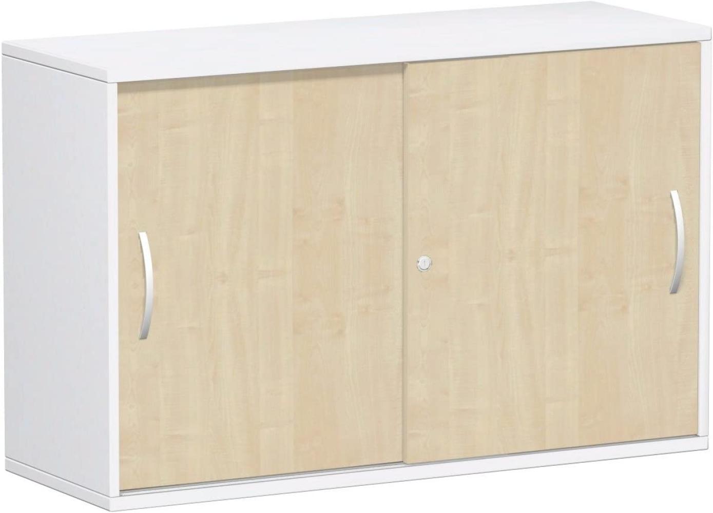 Schiebetürenschrank Oberboden 25 mm, 120x42x80cm, Ahorn Weiß Bild 1