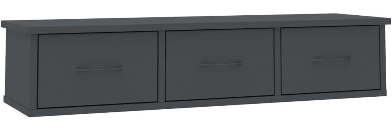 vidaXL Wand-Schubladenregal Grau 88 x 26 x 18,5 cm Spanplatte Bild 1