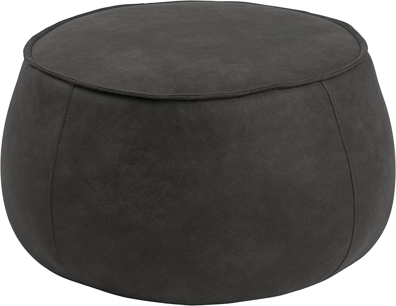 Hocker MIE Sitzkissen Pouf rund mit Samtstoff anthrazit Bild 1