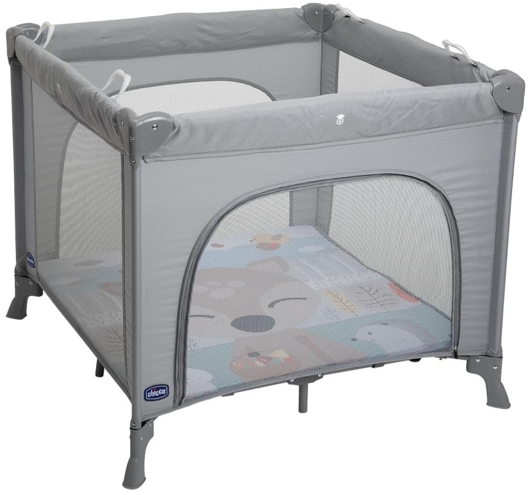 Chicco Open Box Laufstall, Reisebett für Babys und Kleinkinder von der Geburt bis 15 kg, faltbar und kompakt, mit Spielmatte, Mesh-Fenster, 4 Griffe und Transporttasche Bild 1