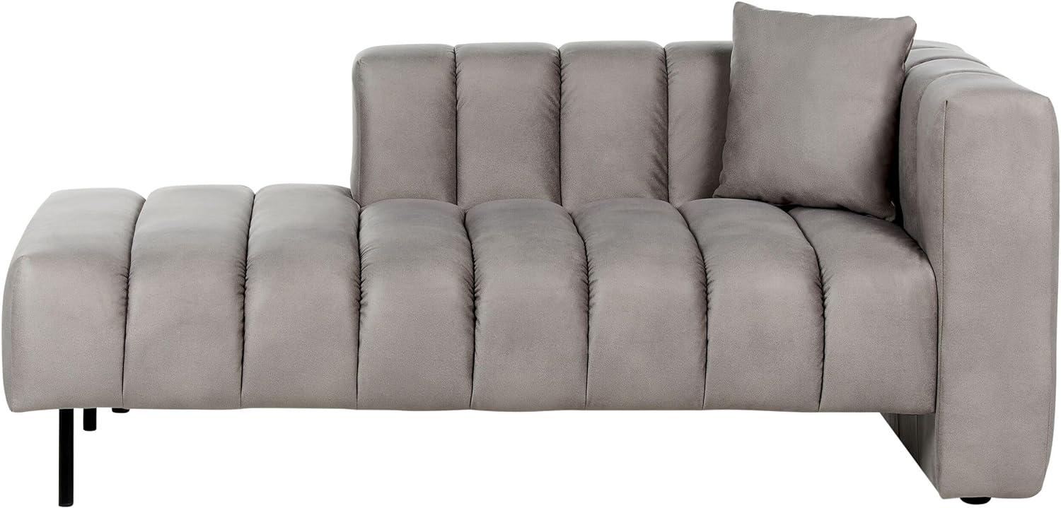 Chaiselongue Samtstoff taupe rechtsseitig LANNILS Bild 1