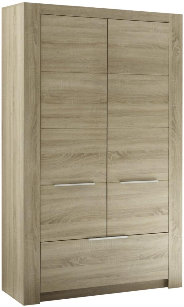 trendteam Babyzimmer Kleiderschrank Schrank Carlotta, 106 x 190 x 53 cm in Eiche Sägerau Hell Dekor mit viel Stauraum Bild 1