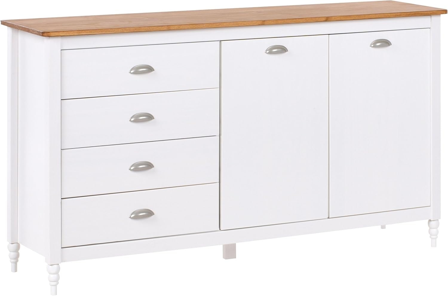 Sideboard mit 2 Türen SHILLINGTON Kiefernholz Weiß Bild 1