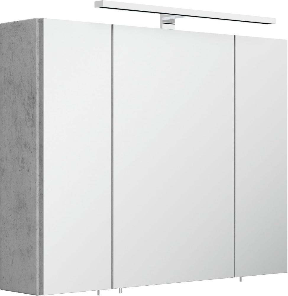 Spiegelschrank 80cm inkl. Design LED-Lampe und Glasböden beton : Beton Bild 1