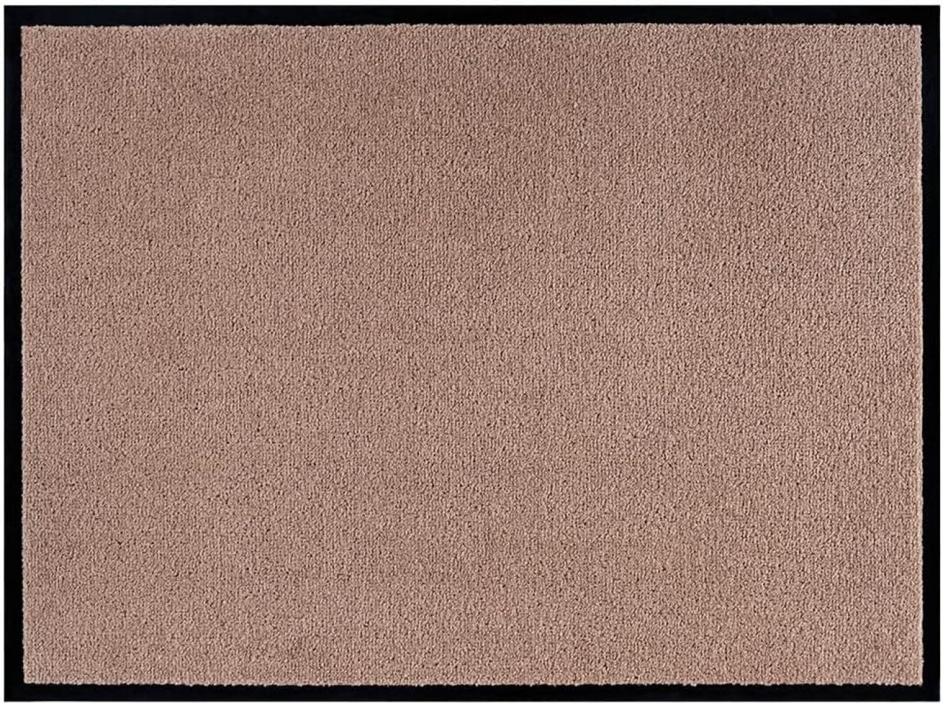 Teppich Boss waschbare In- & Outdoor Fußmatte Uni einfarbig - beige - 60 x 80 x 0,7 cm Bild 1