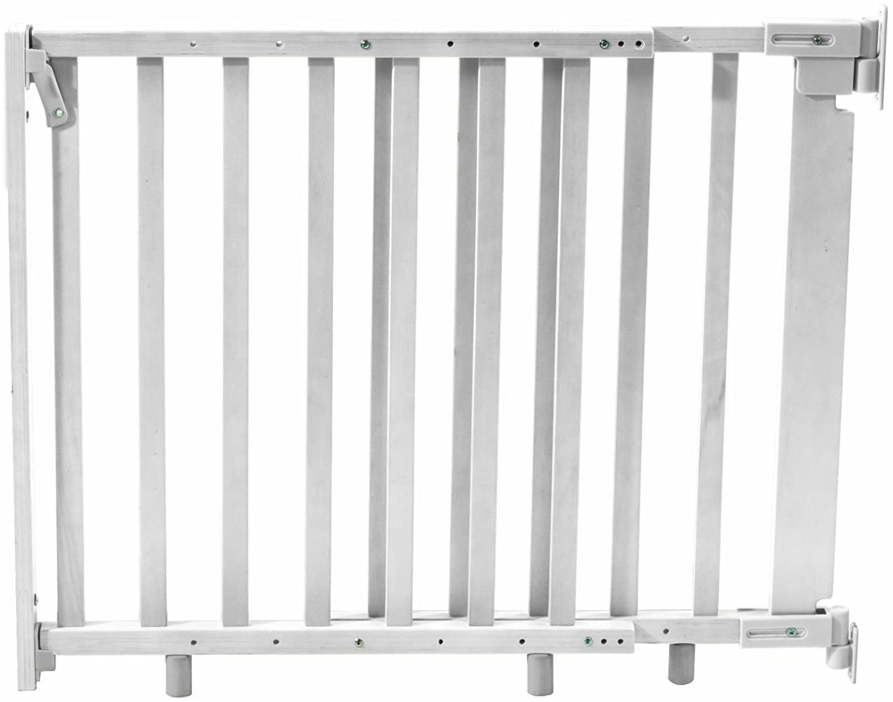 roba Treppenschutzgitter - Breite 77-117,5 cm - Treppengitter für Kinder & Haustiere - Holz - Weiß Bild 1
