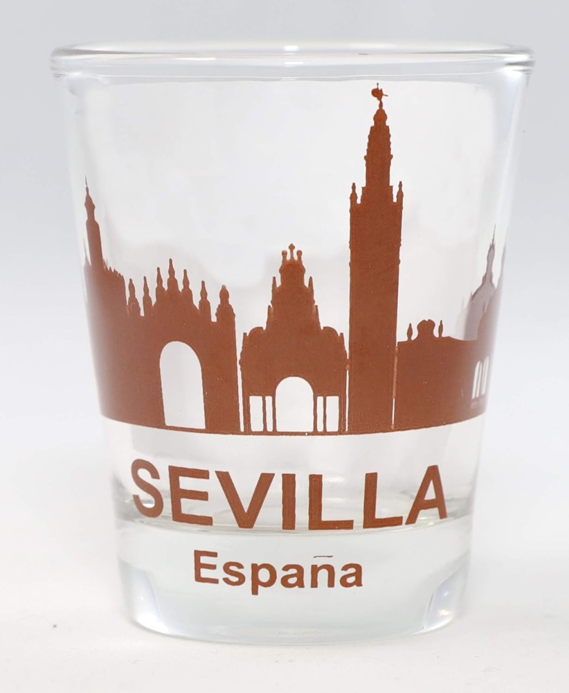 Seville (Sevilla) Spanien Sunset Skyline Schnapsglas Bild 1