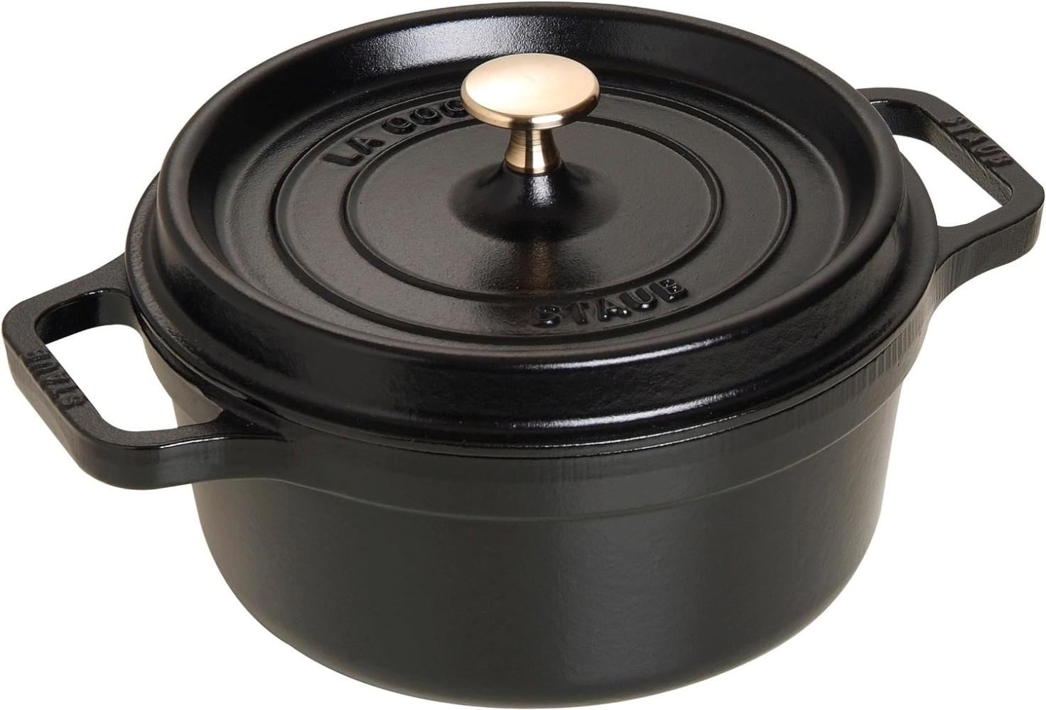 Staub La Cocotte Cocotte 22 cm, rund, Schwarz, Gusseisen Bild 1