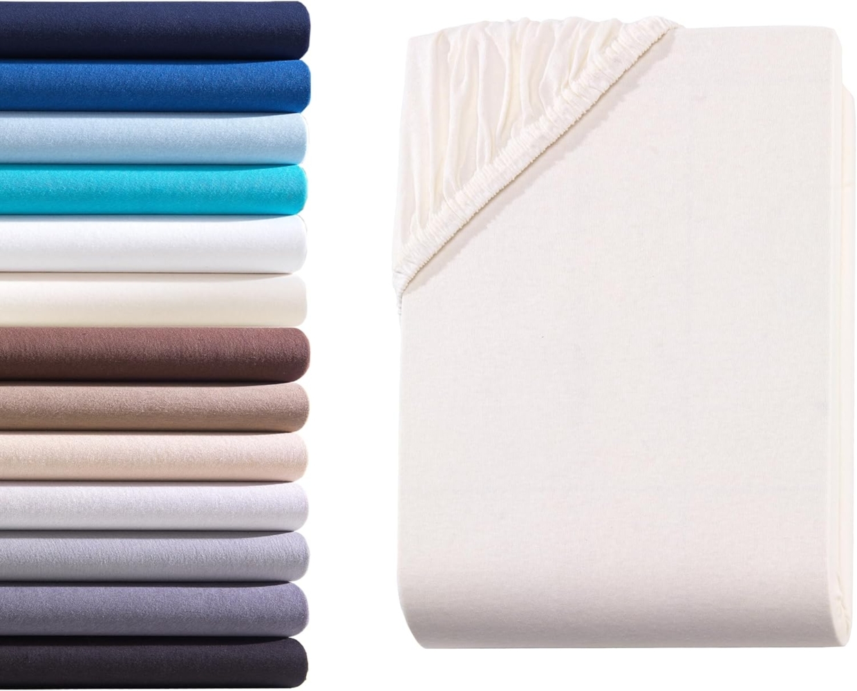 Hometex Premium Textiles Spannbettlaken Exclusive bis 25 cm Steghöhe, Jersey, Gummizug: rundum, 100% Baumwolle, Premium Qualität 160 g/m² Bild 1