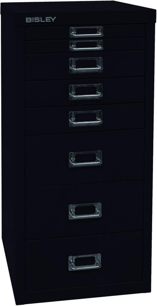 BISLEY MultiDrawer, 29er Serie, DIN A4, 8 Schubladen, Metall, 633 Schwarz, 38 x 27. 9 x 59 cm Bild 1