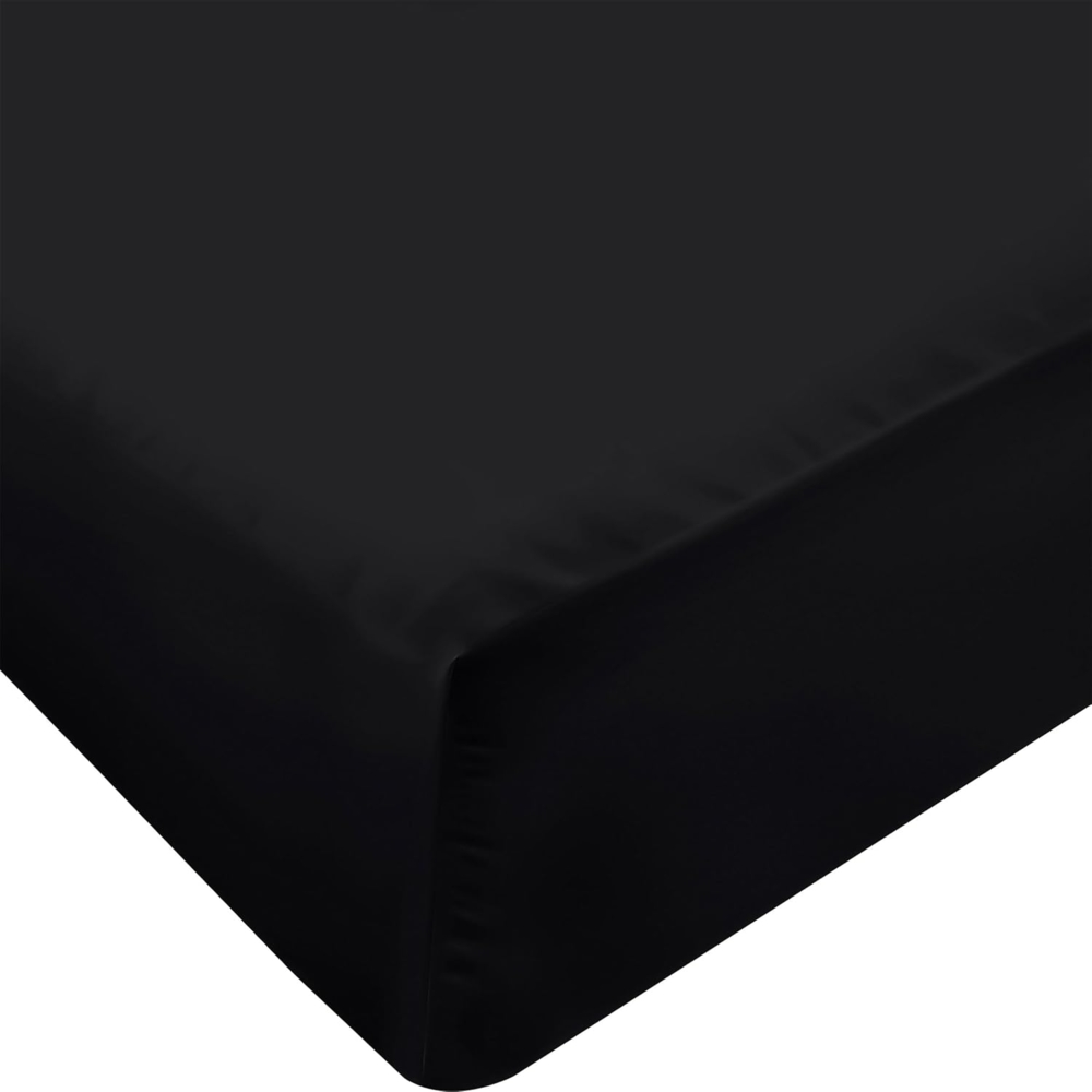 Utopia Bedding Spannbetttuch, Tiefe Tasche, weiche Mikrofaser, schrumpft und lichtbeständig, pflegeleicht, nur 1 Spannbetttuch, schwarz Bild 1