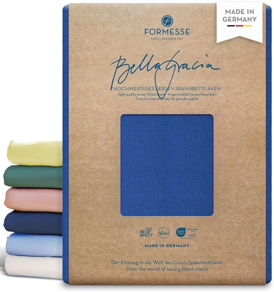Formesse Jersey Spannbetttuch Bella Gracia|140x200 - 160x220 cm| royalblau Bild 1