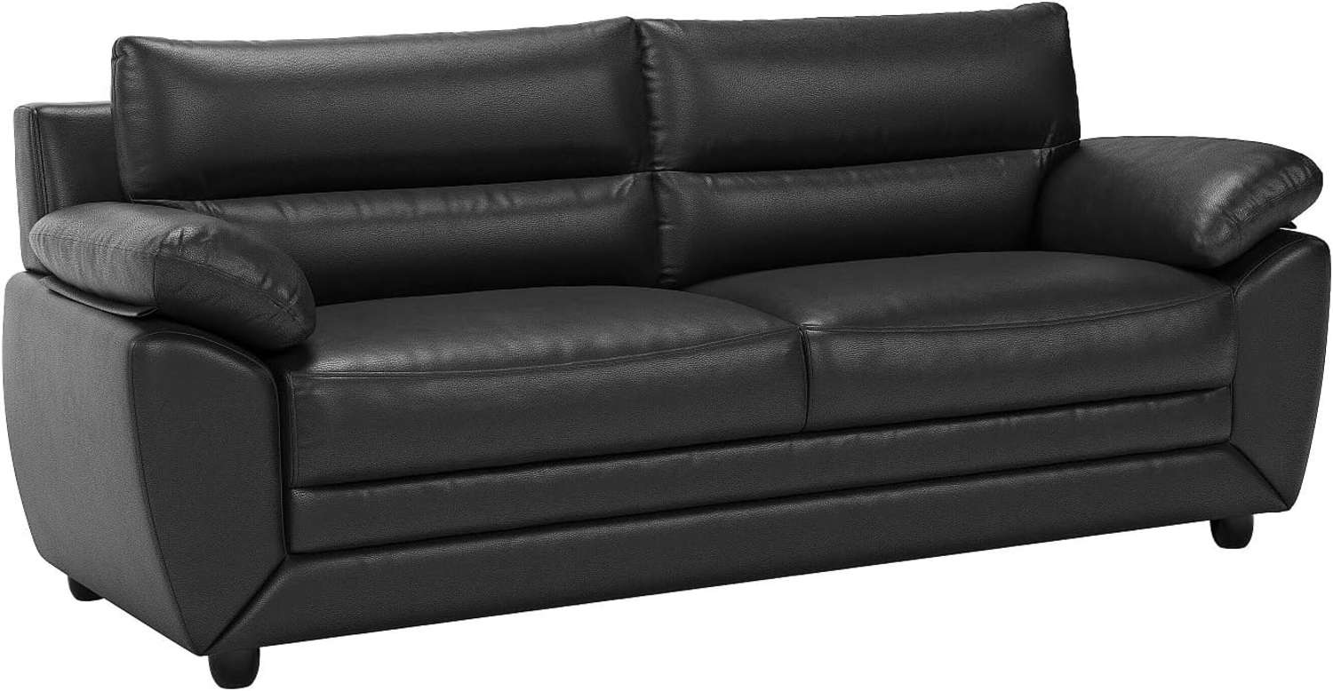 Vente-unique - Sofa 3-Sitzer - Kunstleder - Schwarz - MANOA Bild 1