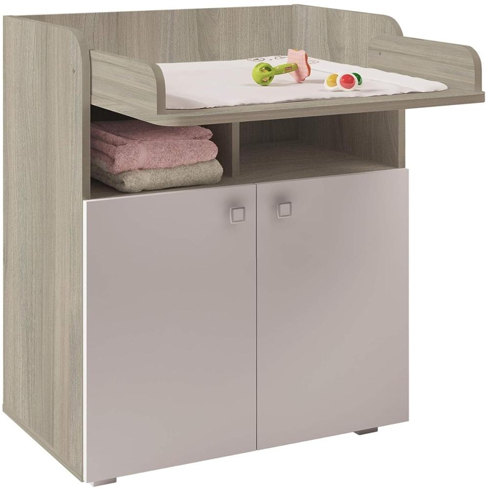 Polini Kids 'Simple 1270' Wickelkommode, Ulme/weiß, 70x77 cm Wickelfläche aufklappbar Bild 1