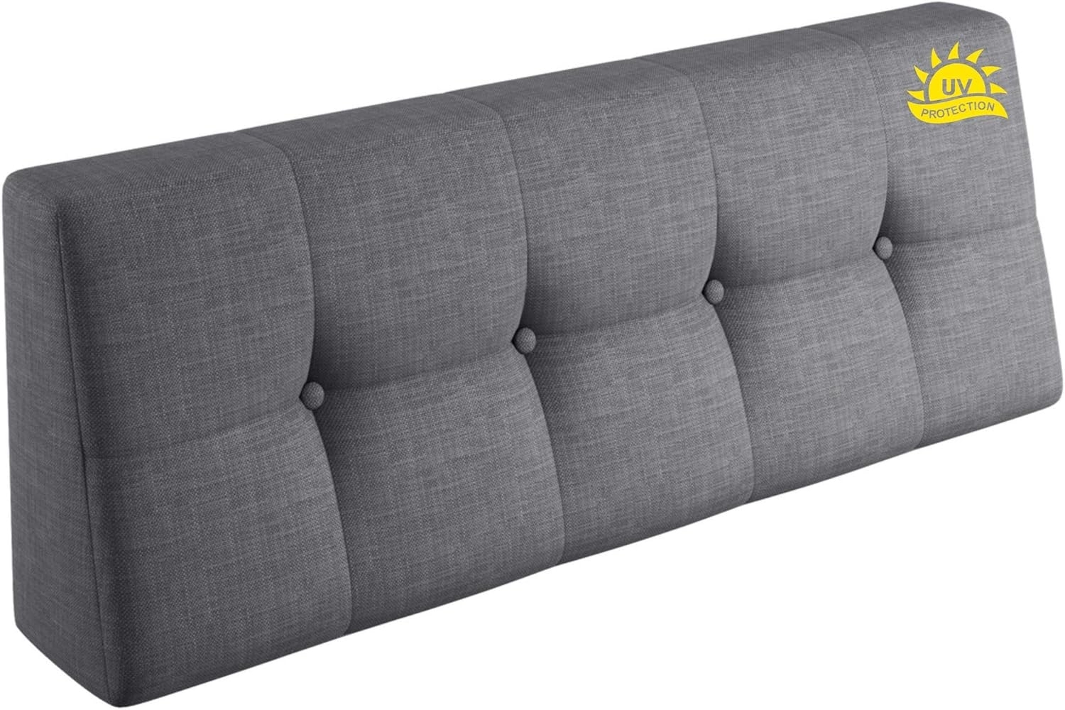 sunnypillow Palettenkissen Rückenlehne gesteppt UV - beständig Outdoor/Indoor Palettenauflage Palettenpolster Palettensofa Sitzkissen Seitenkissen 120 x 40 x 20/10cm Silver Bild 1