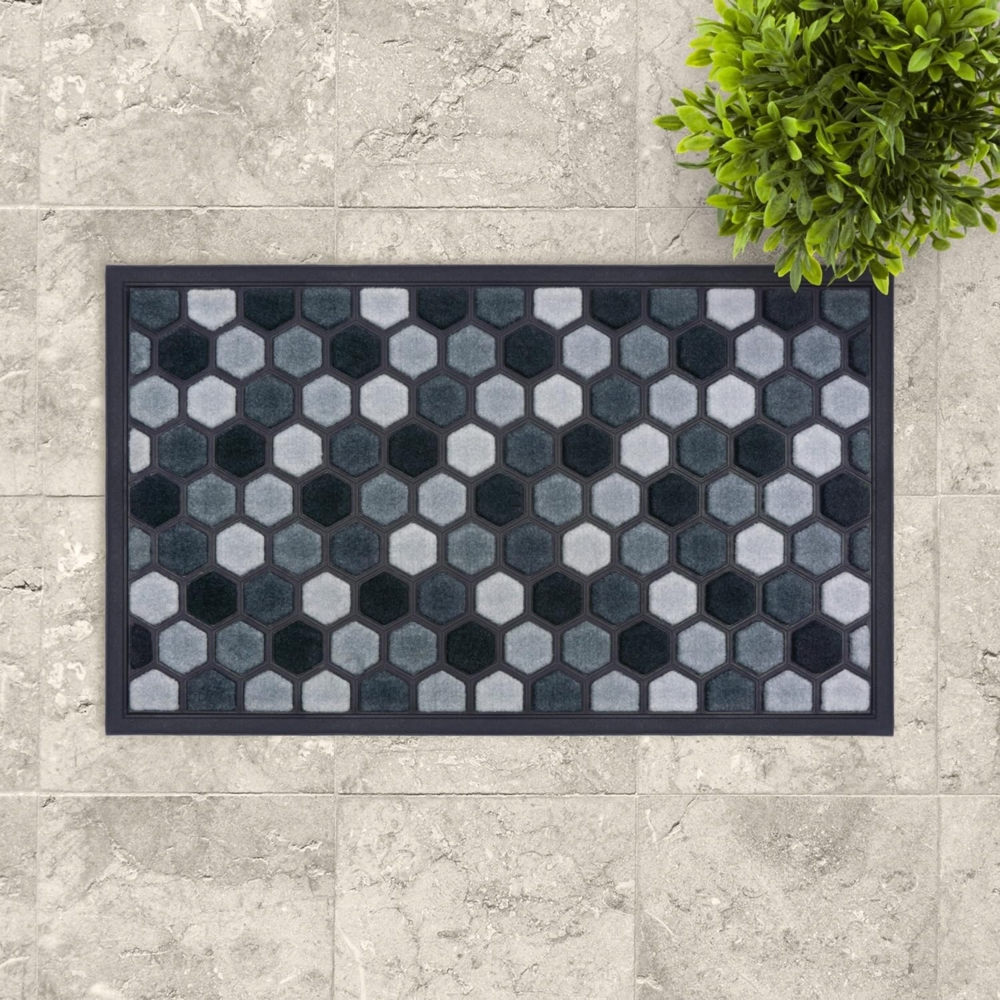 Lako 'Waben' Fußmatte, grau, 45x75 cm Bild 1