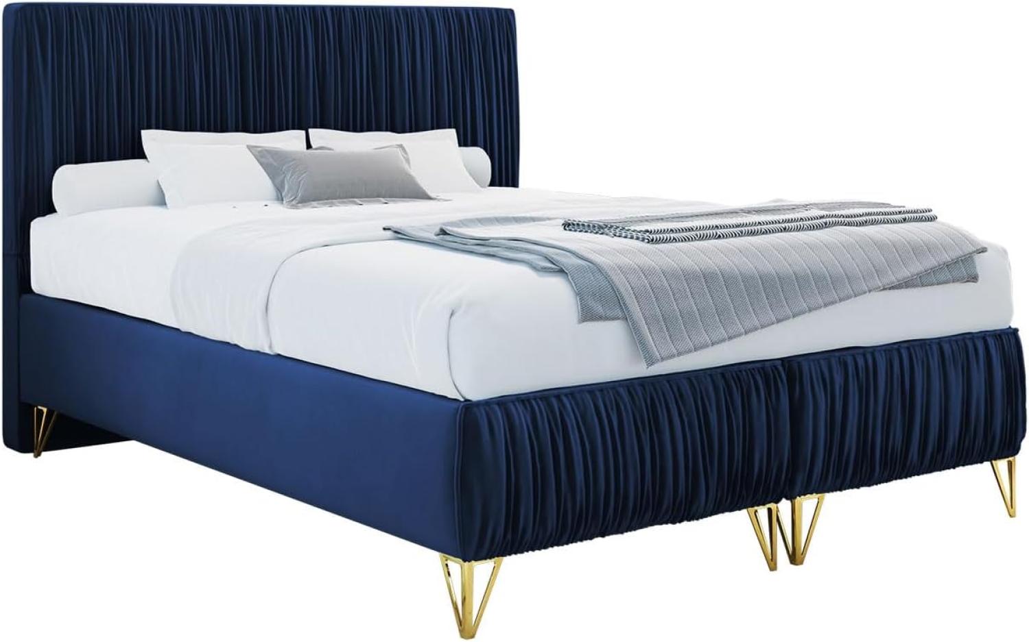 mirjan24 Boxspringbett Lux II , blau, 160 x 200 cm Bild 1