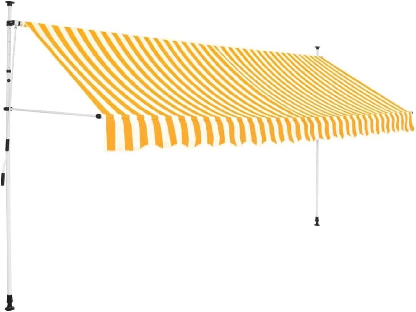 vidaXL Einziehbare Markise Handbetrieben 400 cm Orange/Weiß Gestreift 43236 Bild 1