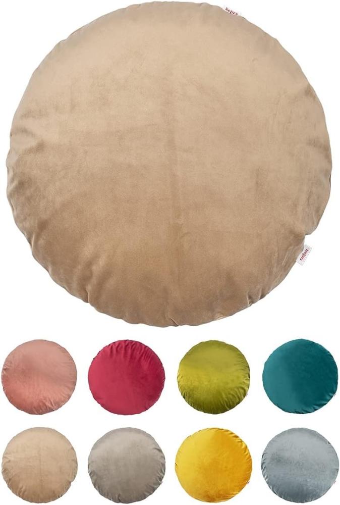 Kissenhülle rund ca. 80 cm Ø braun-beige beties "Samt&Sonders" Bild 1