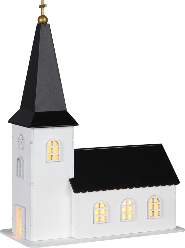 LED Leuchtkirche "Church", 4 LEDs, Weiß/Schwarz Bild 1