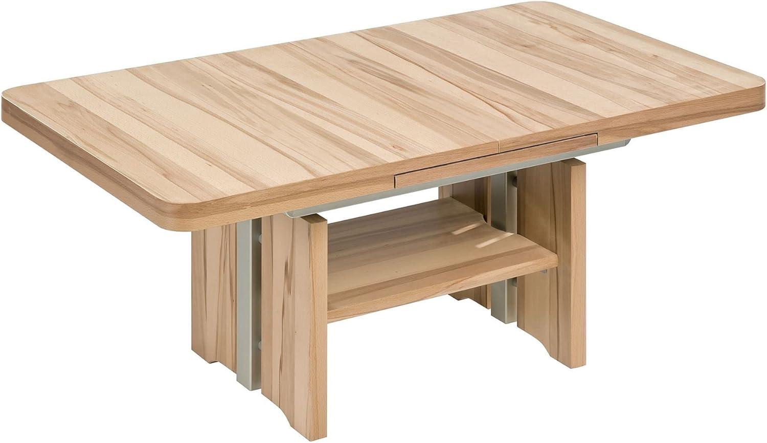 Funktionstisch Cantara höhenverstellbar und ausziehbar 140(190) x 80 x 56-75 Couchtisch massiv Kernbuche 16063 Bild 1