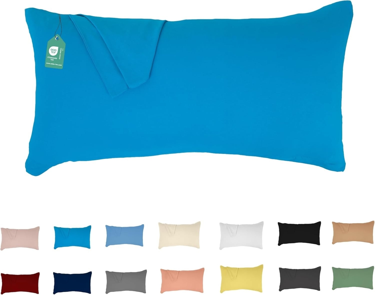 Livessa Kissenbezug 40x80 cm - Verdeckter Reißverschluss an der Langen Seite, Kopfkissenbezug aus%100 Baumwolle Jersey Stoff, Ultra weich und atmungsaktiv, Oeko-Tex Zertifiziert Bild 1