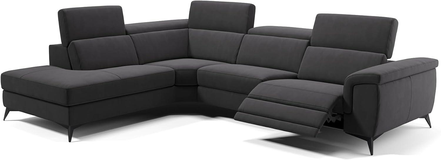 Sofanella Ecksofa AMARO Sofalandschaft Funktionssofa Stoff in Schwarz S: 286 Breite x 108 Tiefe Bild 1